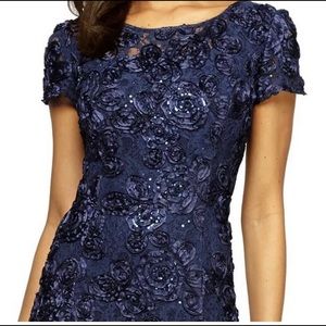 alex evenings Long Rosette A-line Gown, Size 18